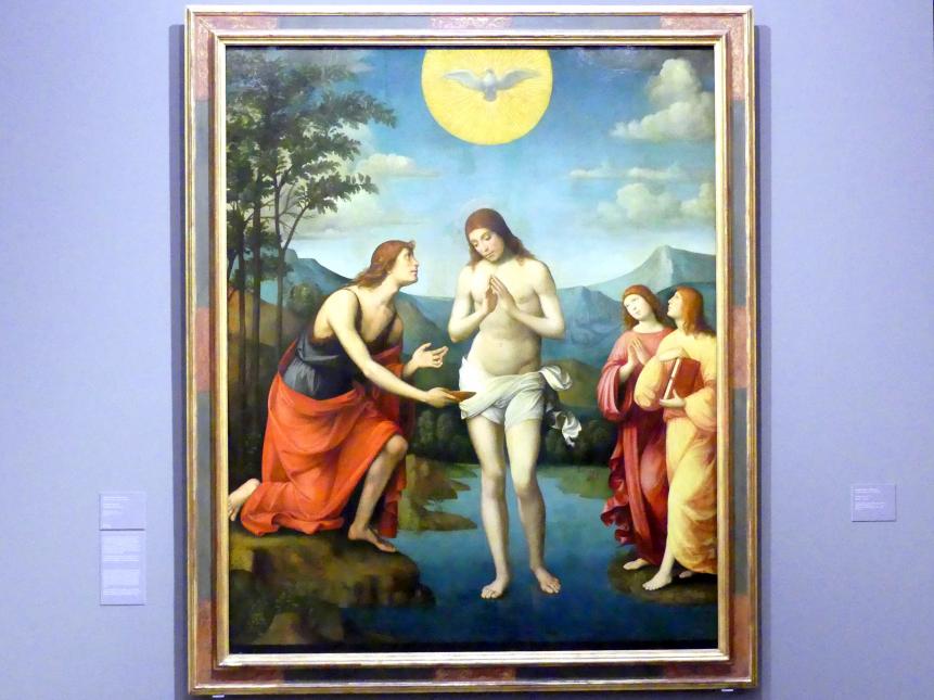 Francesco Francia (Raibolini) (1487–1515), Die Taufe Christi, Dresden, Gemäldegalerie Alte Meister, EG: Altäre und Andachtsbilder, 1509
