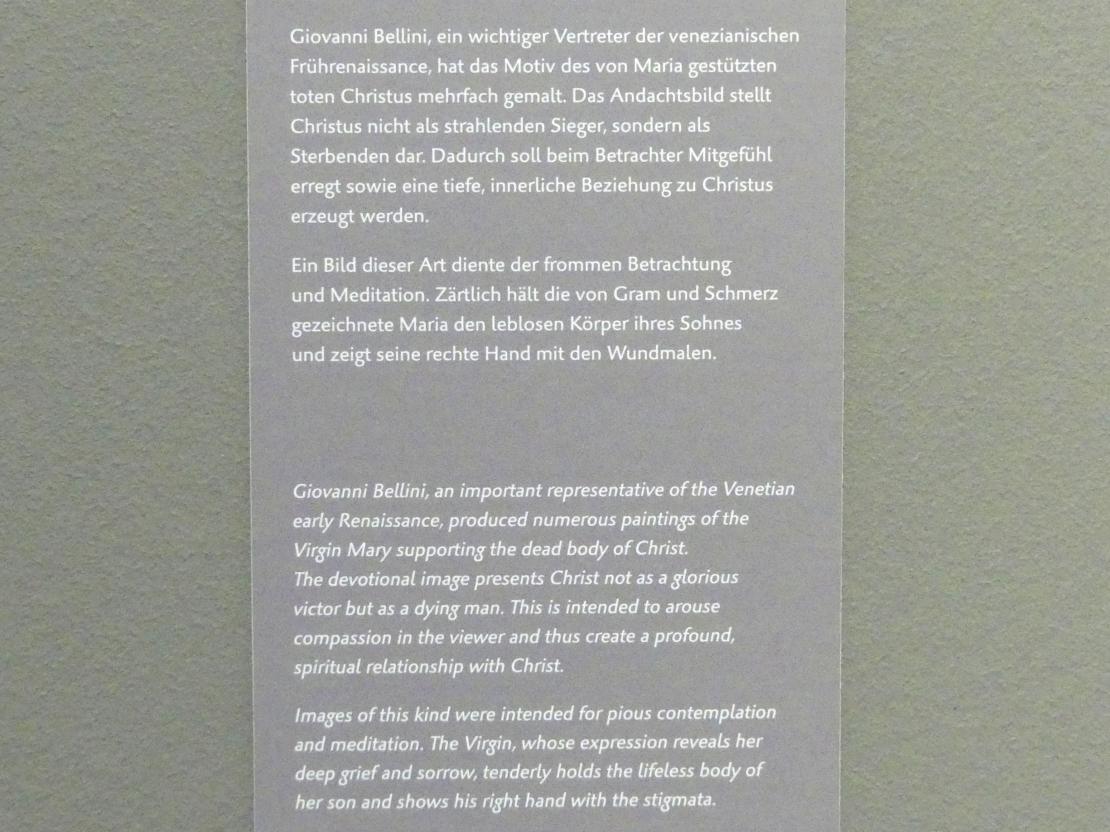 Giovanni Bellini (Schule) (Undatiert), Maria mit dem Leichnam Christi, Dresden, Gemäldegalerie Alte Meister, EG: Frührenaissance, Undatiert, Bild 3/3