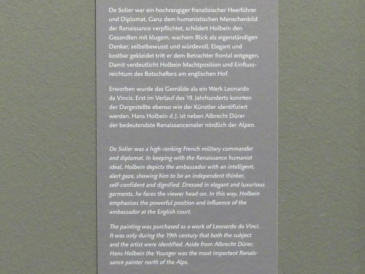Hans Holbein der Jüngere (1517–1543), Charles de Solier, Sieur de Morette (1480/81-1564), Dresden, Gemäldegalerie Alte Meister, EG: Porträts 1, 1534–1535, Bild 3/3
