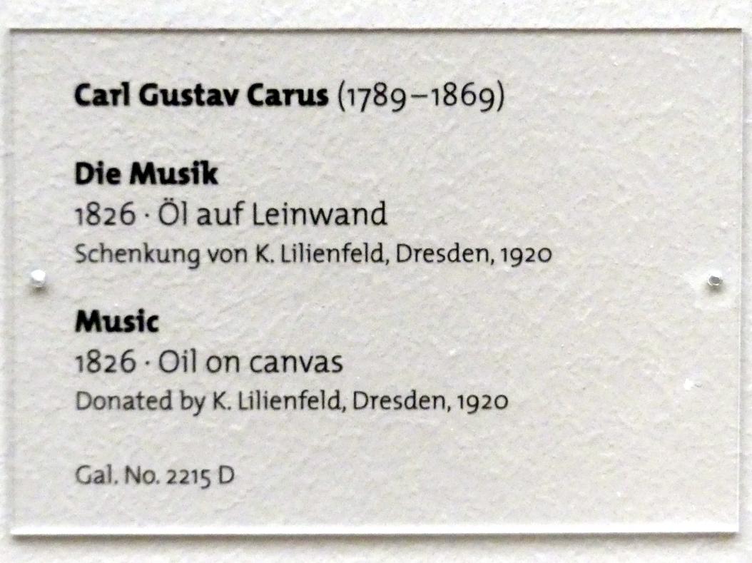 Carl Gustav Carus (1819–1845), Die Musik, Dresden, Albertinum, Galerie Neue Meister, 2. Obergeschoss, Saal 3, 1826, Bild 2/2
