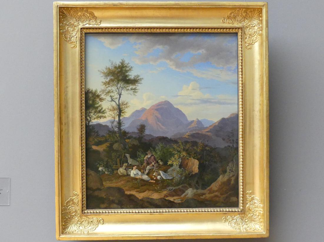 Ludwig Richter (1824–1863), Die Rocca di Mezzo im Abendlicht, Dresden, Albertinum, Galerie Neue Meister, 2. Obergeschoss, Saal 4, 1832