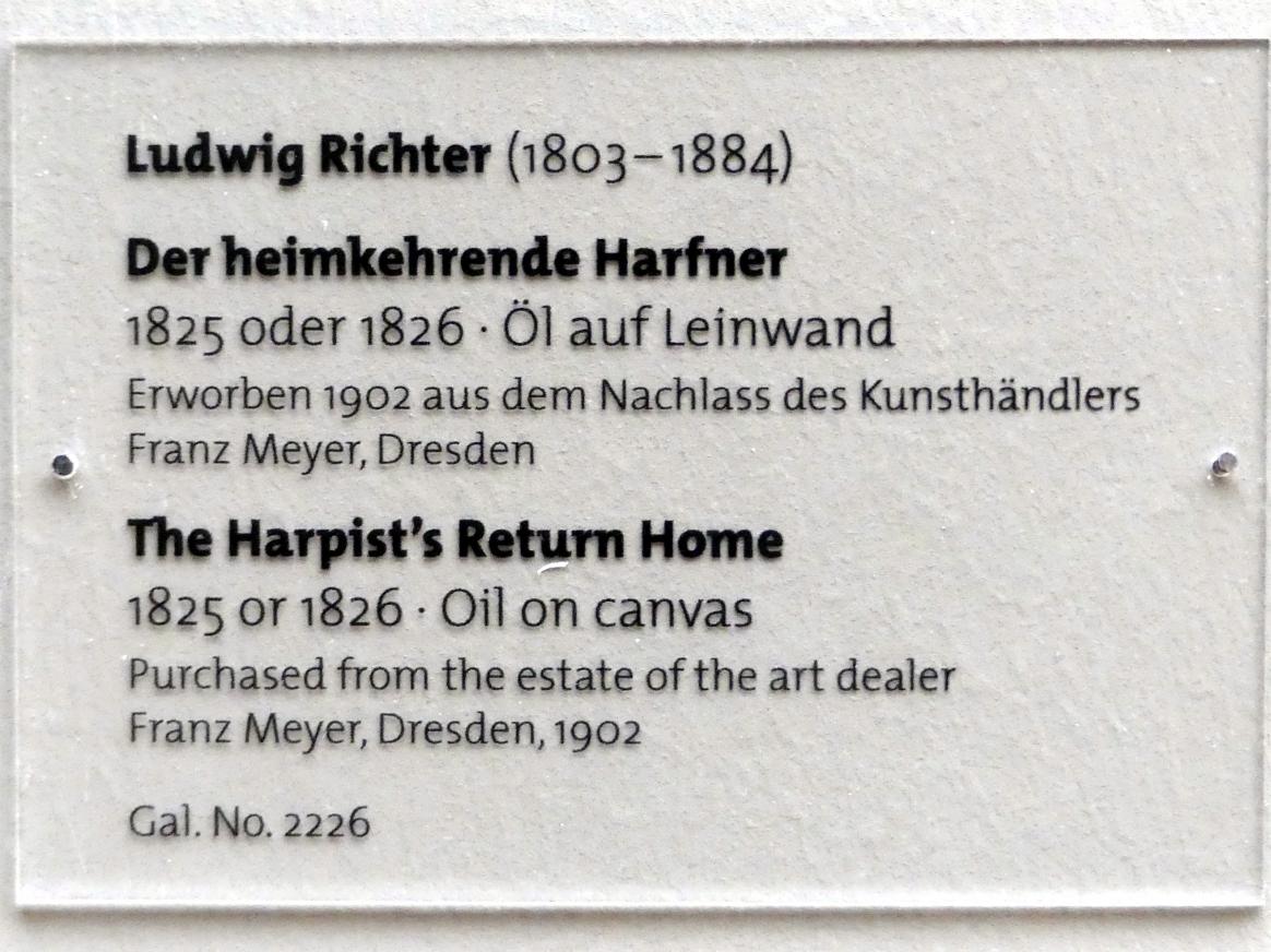Ludwig Richter: Der heimkehrende Harfner, um 1825, Bild 2/2