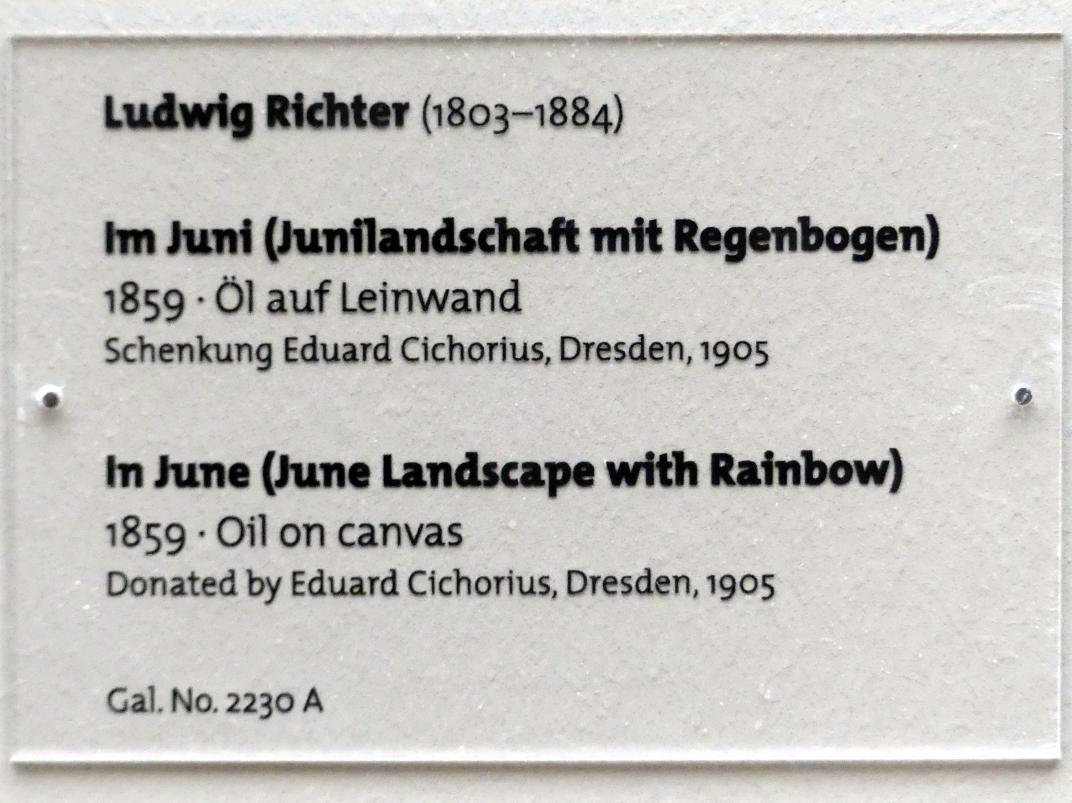 Ludwig Richter: Im Juni (Junilandschaft mit Regenbogen), 1859, Bild 2/2