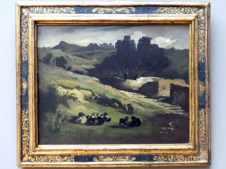 Anselm Feuerbach (1846–1878): Landschaft mit Ziegen, 1873