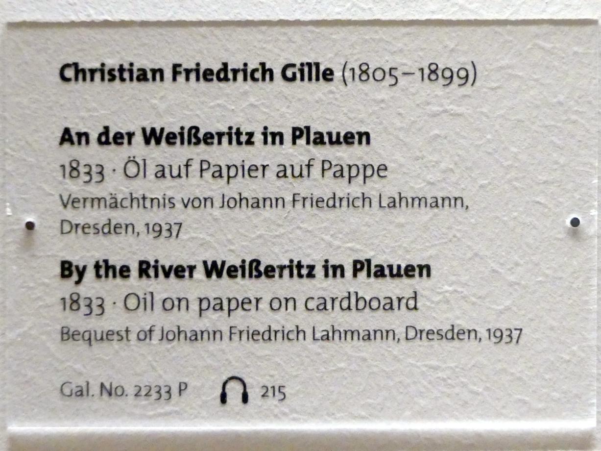 Christian Friedrich Gille (1831–1867), An der Weißeritz in Plauen, Dresden, Albertinum, Galerie Neue Meister, 2. Obergeschoss, Saal 9, 1833, Bild 2/2