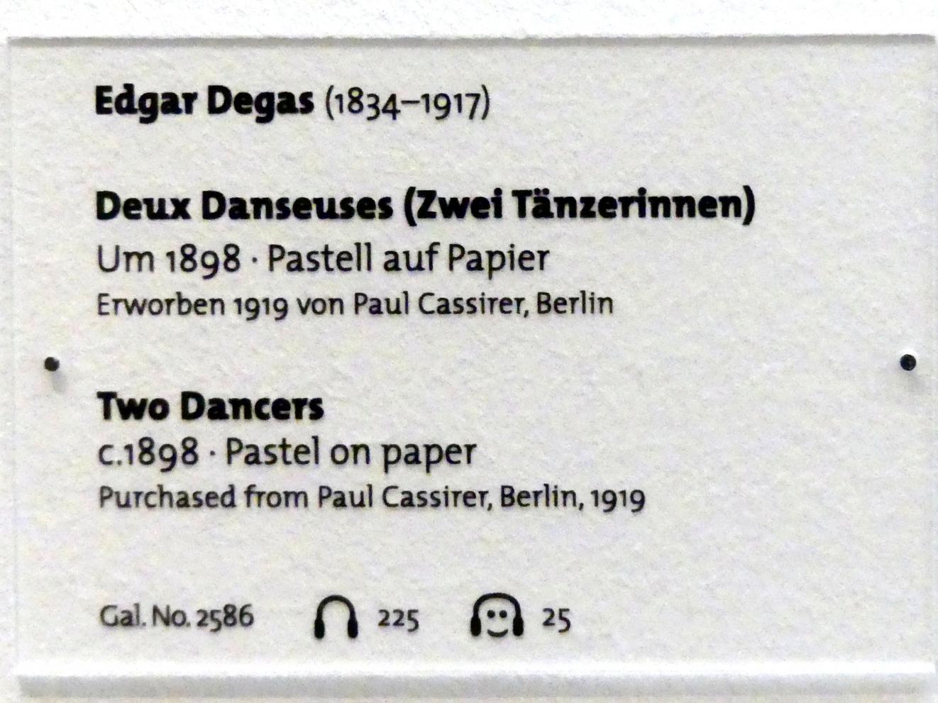 Edgar Degas (1855–1909), Deux Danseuses - Zwei Tänzerinnen, Dresden, Albertinum, Galerie Neue Meister, 2. Obergeschoss, Saal 10, um 1898, Bild 2/2