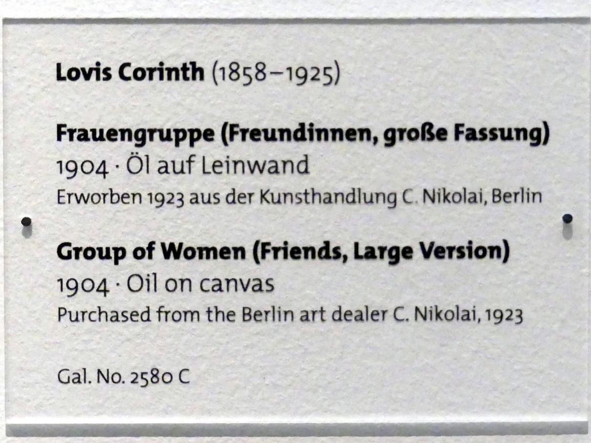Lovis Corinth (1891–1925), Frauengruppe (Freundinnen, große Fassung), Dresden, Albertinum, Galerie Neue Meister, 2. Obergeschoss, Saal 10, 1904, Bild 2/2