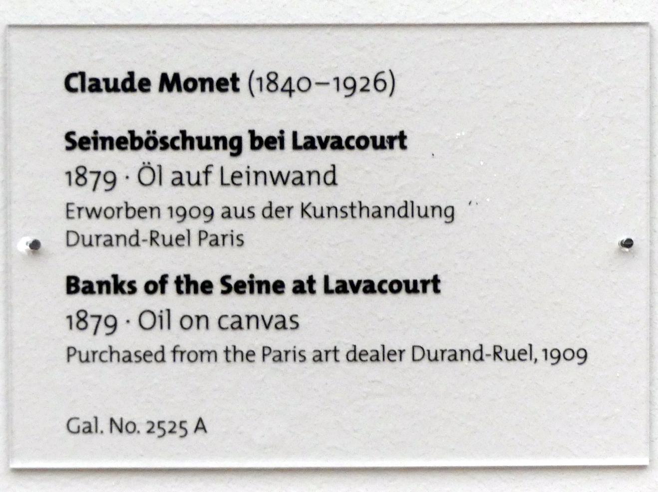 Claude Monet (1864–1925), Seineböschung bei Lavacourt, Dresden, Albertinum, Galerie Neue Meister, 2. Obergeschoss, Saal 11, 1879, Bild 2/2