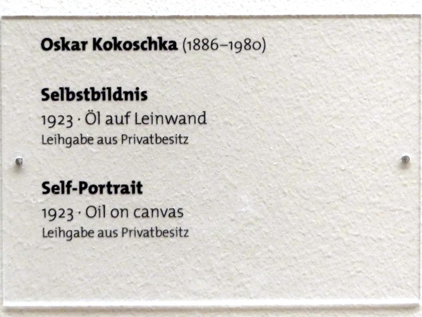 Oskar Kokoschka (1909–1955), Selbstbildnis, Dresden, Albertinum, Galerie Neue Meister, 2. Obergeschoss, Saal 13, 1923, Bild 2/2