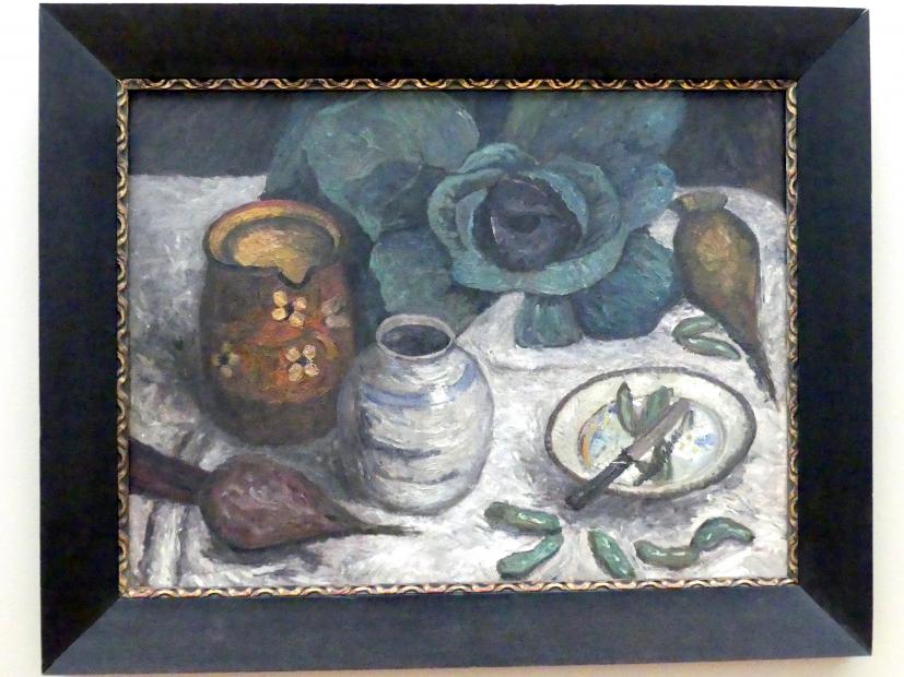 Paula Modersohn-Becker (1900–1910), Stillleben mit Kohl und Rüben (Stillleben mit Kohl und grünen Bohnen I), Dresden, Albertinum, Galerie Neue Meister, 2. Obergeschoss, Saal 13, um 1904