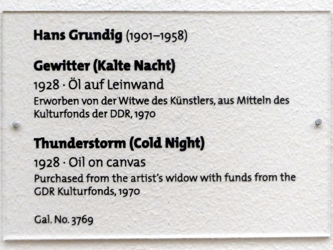 Hans Grundig (1928–1947), Gewitter (Kalte Nacht), Dresden, Albertinum, Galerie Neue Meister, 2. Obergeschoss, Saal 15, 1928, Bild 2/2