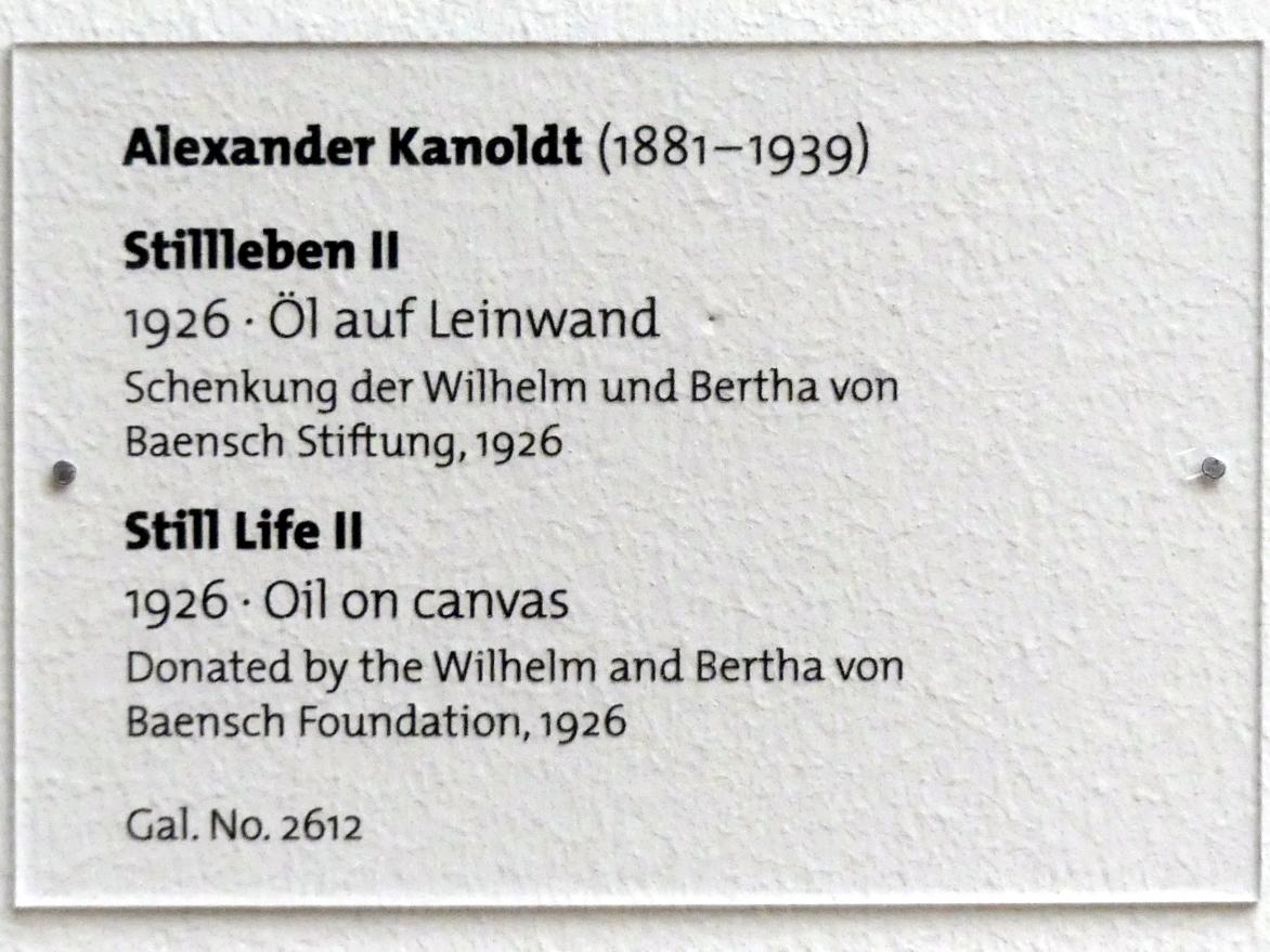 Alexander Kanoldt (1910–1929), Stillleben II, Dresden, Albertinum, Galerie Neue Meister, 2. Obergeschoss, Saal 15, 1926, Bild 2/2