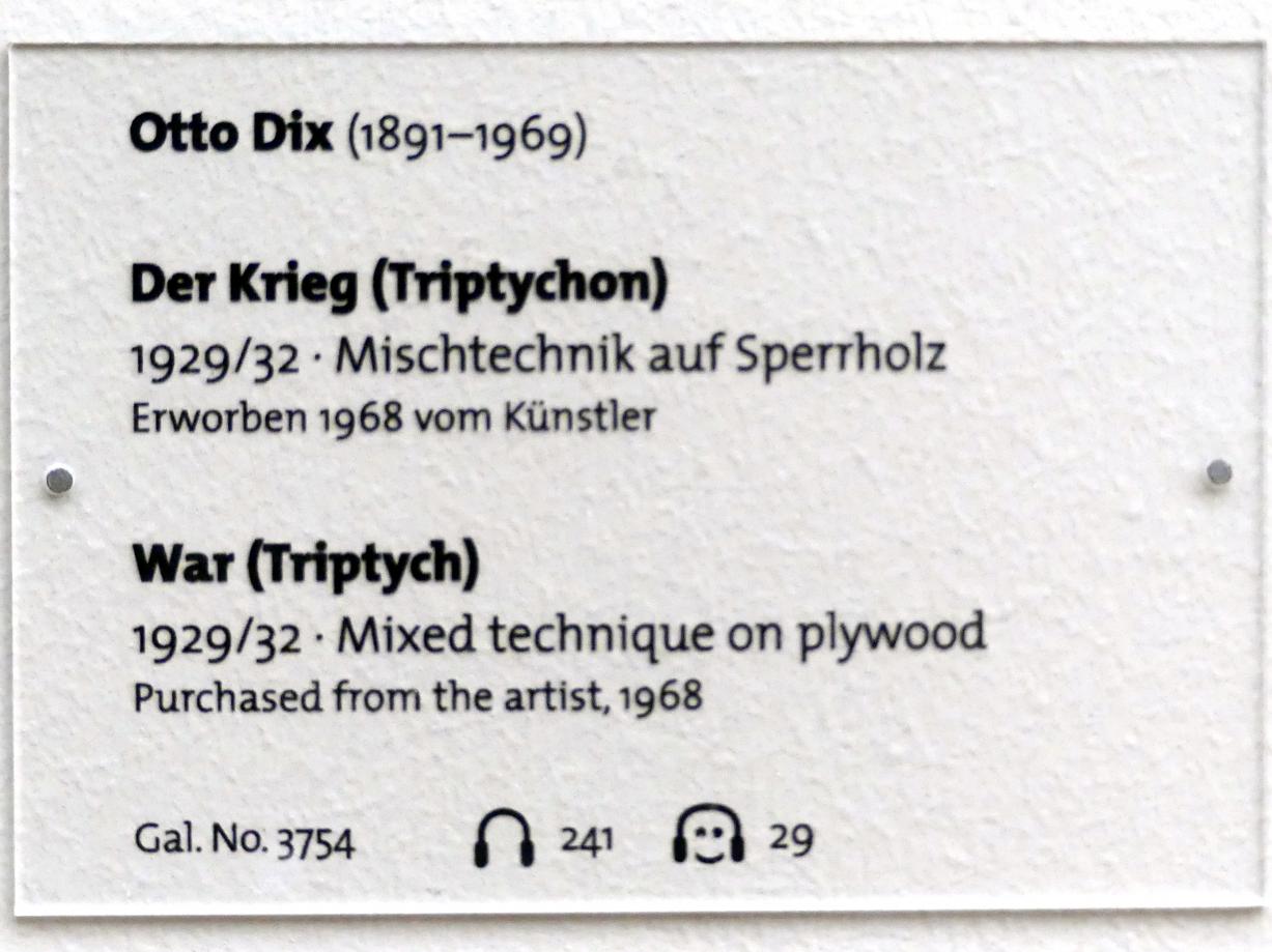Otto Dix (1913–1949), Der Krieg (Triptychon), Dresden, Albertinum, Galerie Neue Meister, 2. Obergeschoss, Saal 15, 1929–1932, Bild 6/6