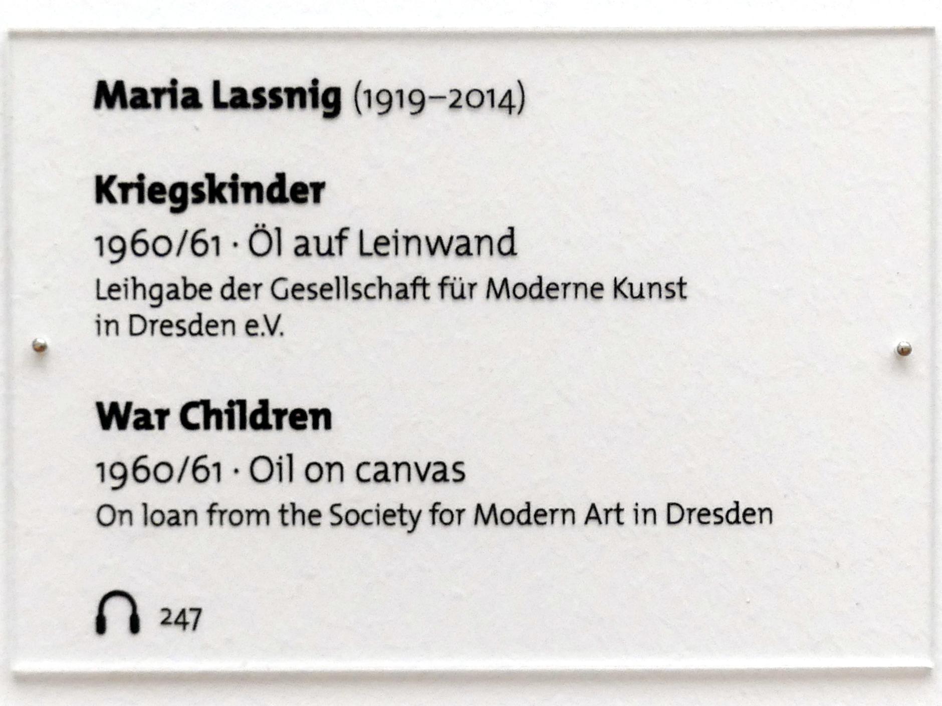 Maria Lassnig (1945–2011), Kriegskinder, Dresden, Albertinum, Galerie Neue Meister, 2. Obergeschoss, Saal 16, 1960–1961, Bild 2/2
