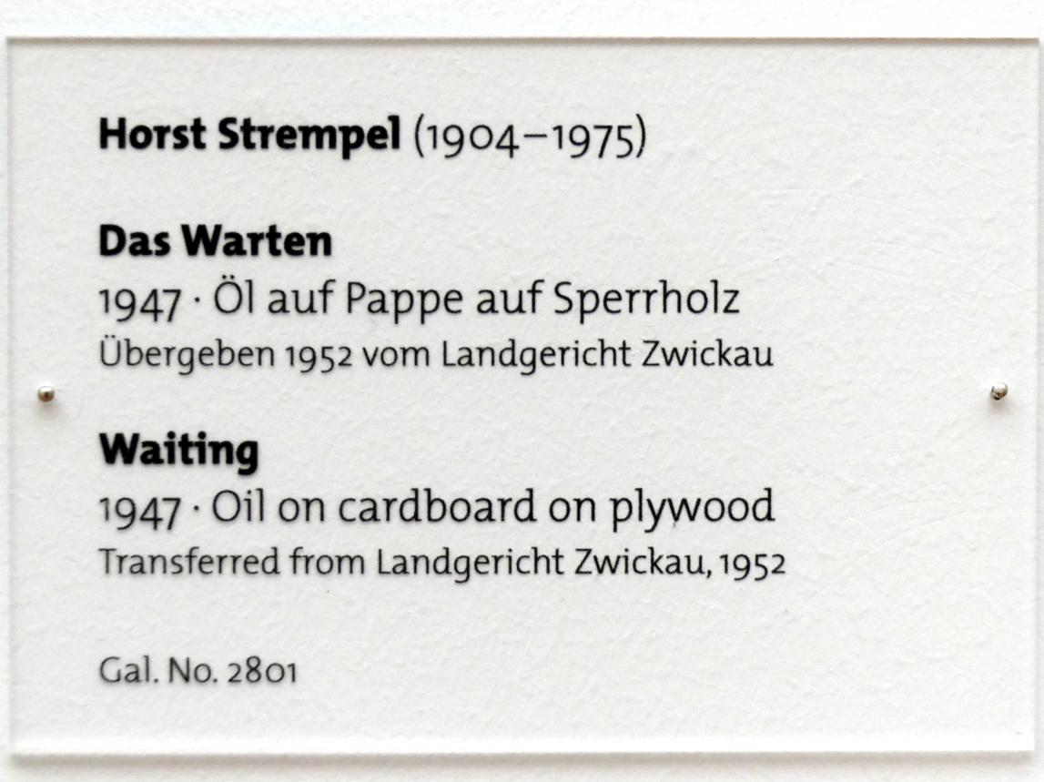 Horst Strempel (1947–1948), Das Warten, Dresden, Albertinum, Galerie Neue Meister, 2. Obergeschoss, Saal 16, 1947, Bild 2/2