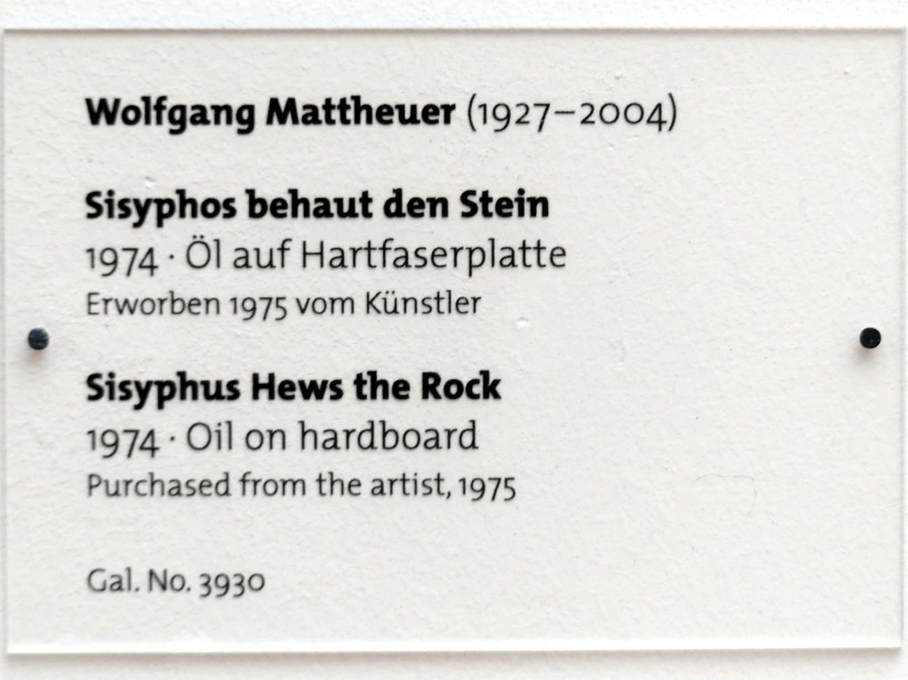 Wolfgang Mattheuer (1972–1984), Sisyphos behaut den Stein, Dresden, Albertinum, Galerie Neue Meister, 2. Obergeschoss, Saal 17, 1974, Bild 2/2