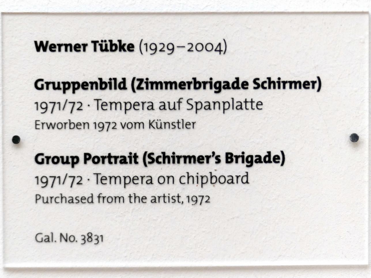 Werner Tübke (1956–1975), Gruppenbild (Zimmerbrigade Schirmer), Dresden, Albertinum, Galerie Neue Meister, 2. Obergeschoss, Saal 17, 1971–1972, Bild 2/2