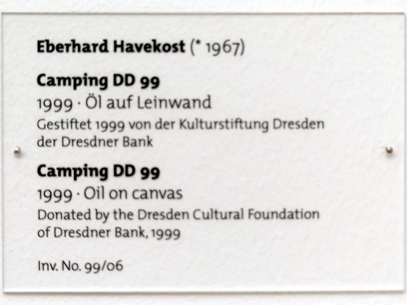 Eberhard Havekost (1999–2007), Camping DD 99, Dresden, Albertinum, Galerie Neue Meister, 2. Obergeschoss, Saal 19, 1999, Bild 2/2