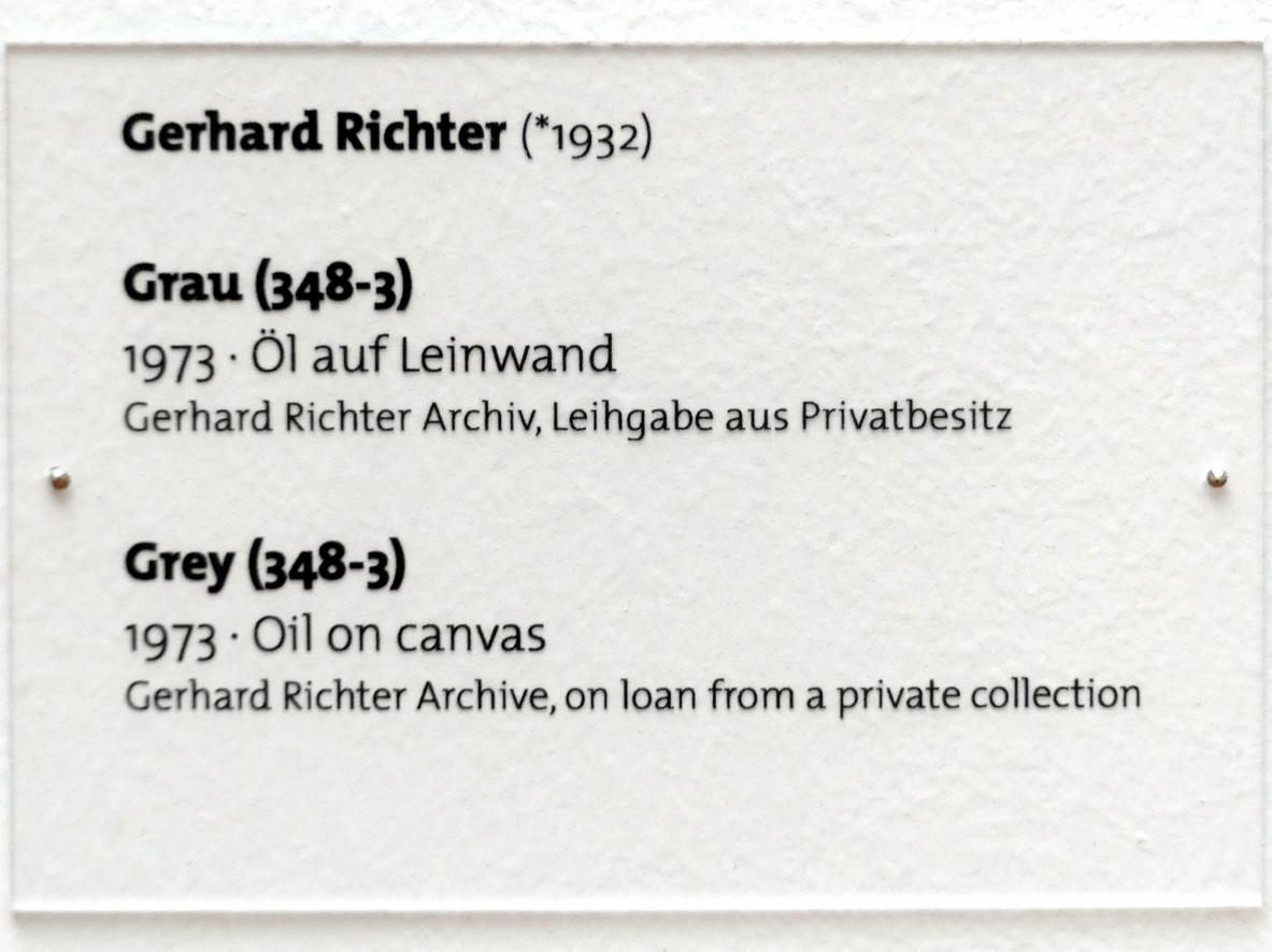 Gerhard Richter (1963–2020), Grau (348-3), Dresden, Albertinum, Galerie Neue Meister, 2. Obergeschoss, Saal 20, 1973, Bild 2/2