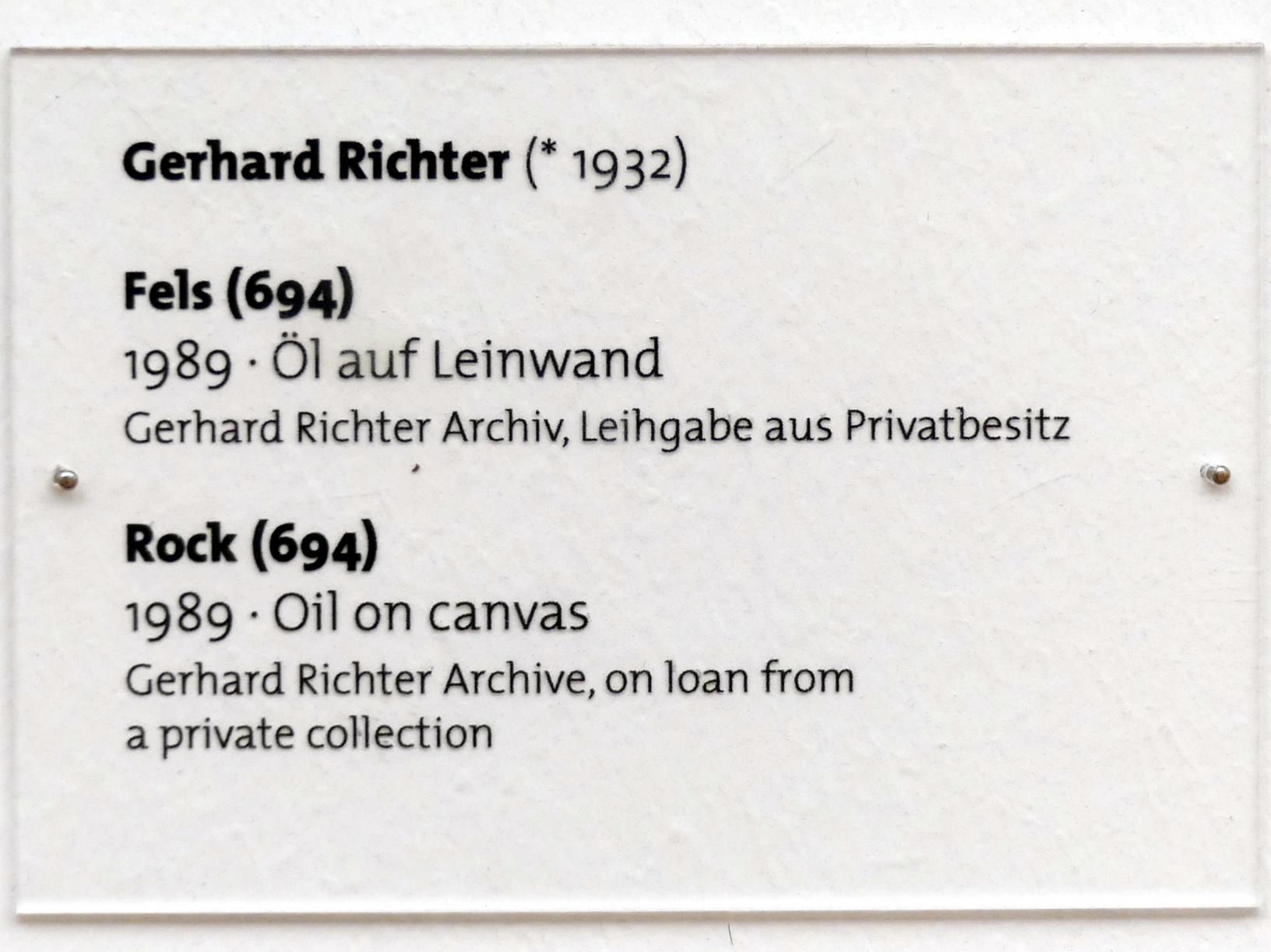 Gerhard Richter (1963–2020), Fels (694), Dresden, Albertinum, Galerie Neue Meister, 2. Obergeschoss, Saal 20, 1989, Bild 2/2