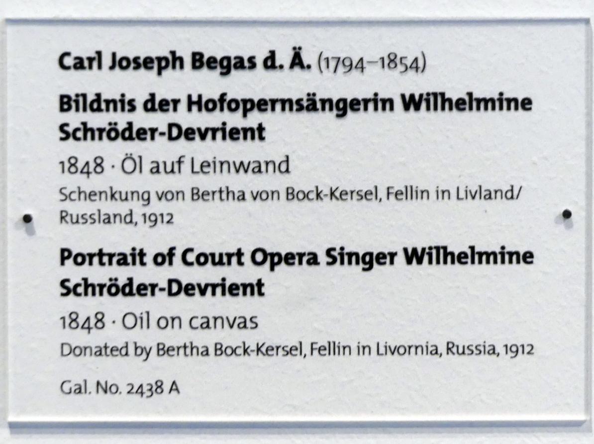 Carl Joseph Begas (1820–1848), Bildnis der Hofopernsängerin Wilhelmine Schröder-Devrient, Dresden, Albertinum, Galerie Neue Meister, 1. Obergeschoss, Mosaiksaal, 1848, Bild 2/2