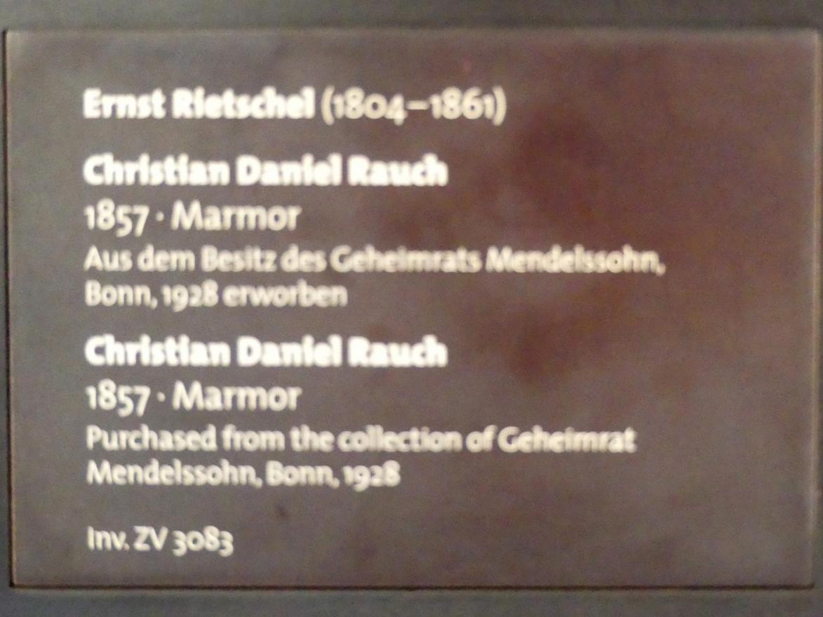 Ernst Rietschel (1829–1859), Christian Daniel Rauch, Dresden, Albertinum, Galerie Neue Meister, 1. Obergeschoss, Mosaiksaal, 1857, Bild 3/3