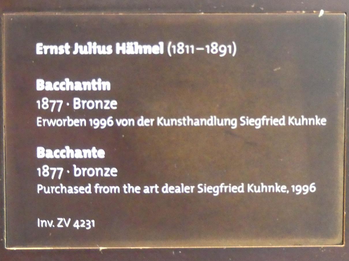 Ernst Julius Hähnel (1858–1886), Bacchantin, Dresden, Albertinum, Galerie Neue Meister, 1. Obergeschoss, Mosaiksaal, 1877, Bild 4/4