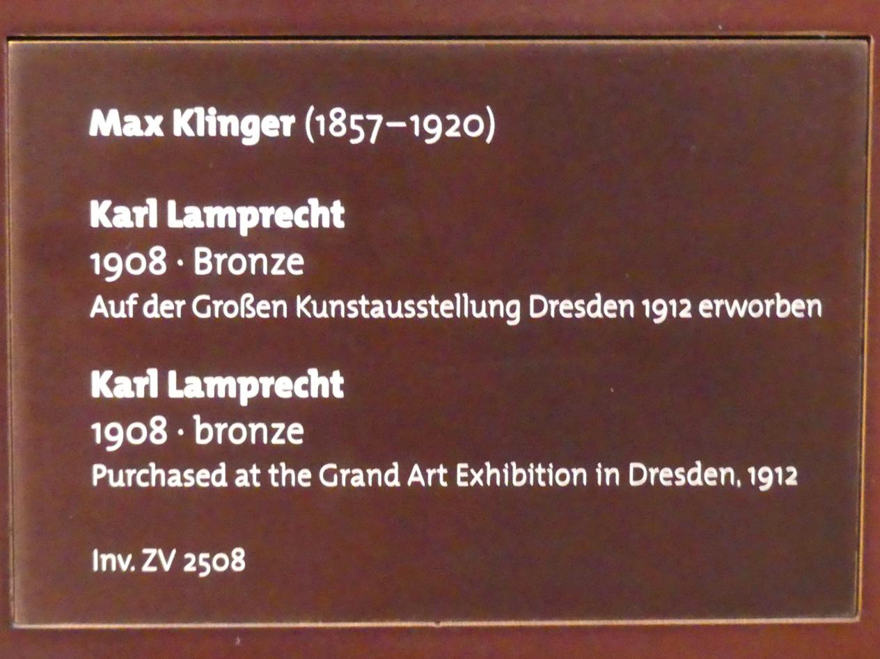 Max Klinger (1878–1915), Karl Lamprecht, Dresden, Albertinum, Galerie Neue Meister, 1. Obergeschoss, Klingersaal, 1908, Bild 4/4