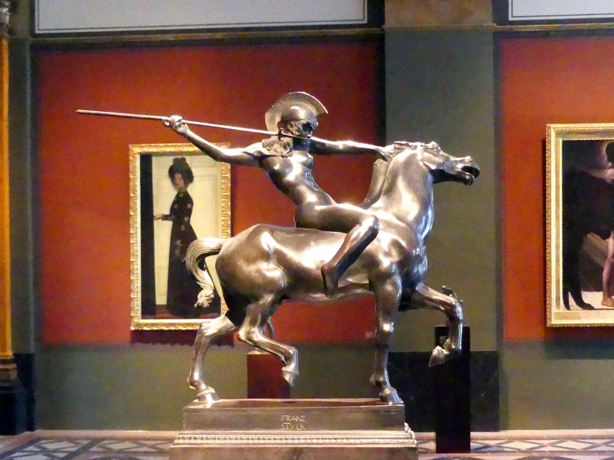 Franz von Stuck (1890–1923), Amazone, Dresden, Albertinum, Galerie Neue Meister, 1. Obergeschoss, Klingersaal, 1897–1898, Bild 3/5