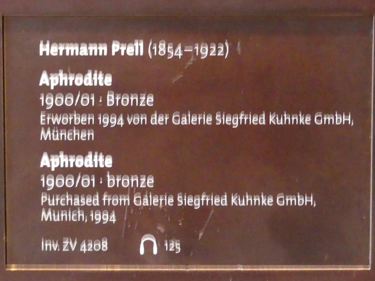 Hermann Prell (1893–1900), Aphrodite, Dresden, Albertinum, Galerie Neue Meister, 1. Obergeschoss, Klingersaal, 1900–1901, Bild 5/5