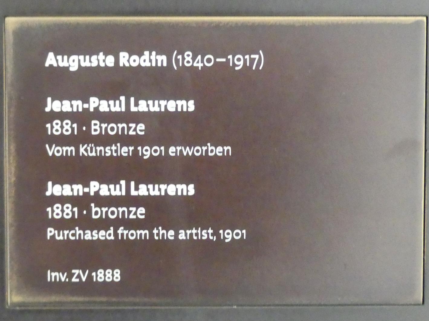 Auguste Rodin (1863–1917), Jean-Paul Laurens, Dresden, Albertinum, Galerie Neue Meister, Erdgeschoss, Skulpturenhalle, 1881, Bild 3/3