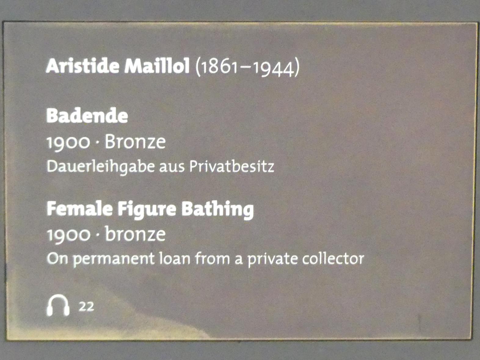 Aristide Maillol (1899–1931), Badende, Dresden, Albertinum, Galerie Neue Meister, Erdgeschoss, Skulpturenhalle, 1900, Bild 2/2