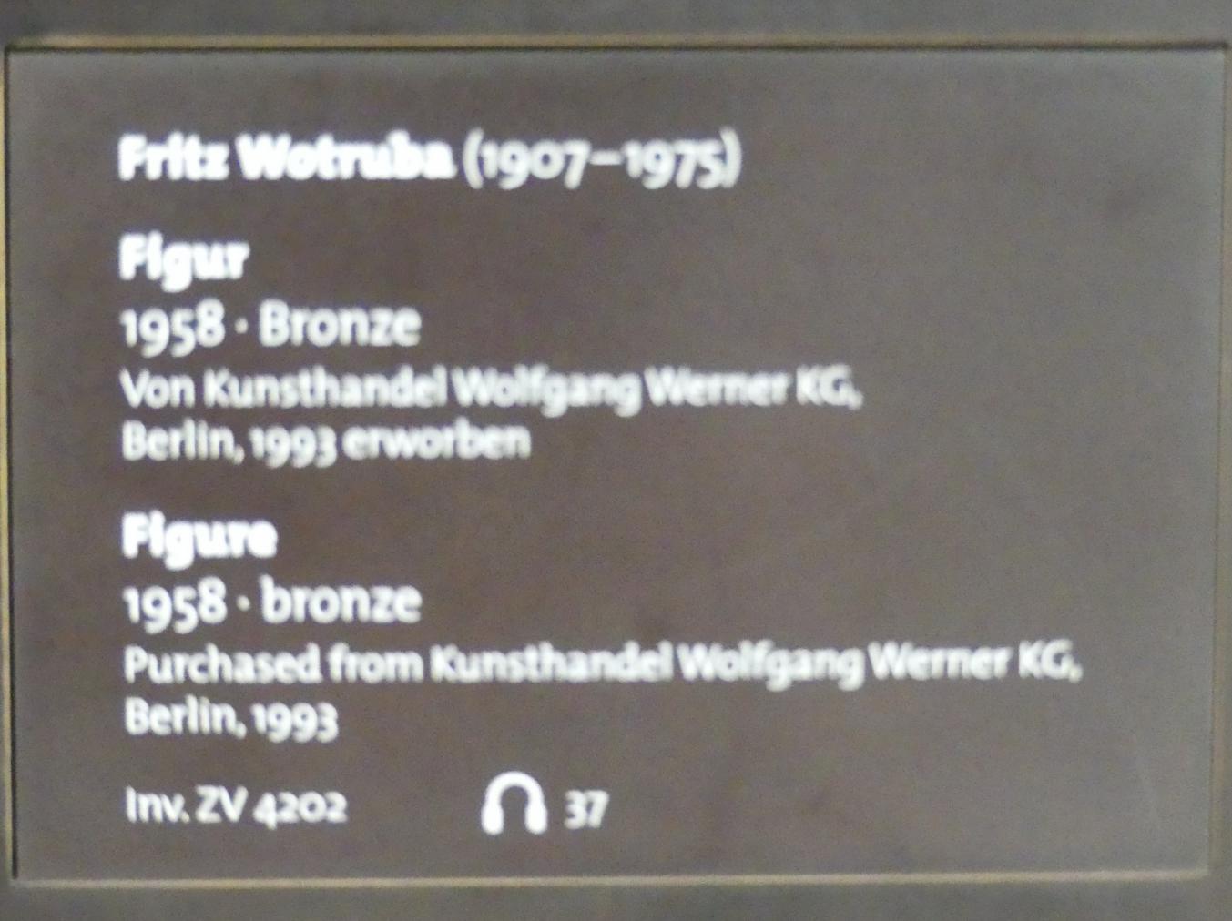 Fritz Wotruba (1958), Figur, Dresden, Albertinum, Galerie Neue Meister, Erdgeschoss, Skulpturenhalle, 1958, Bild 4/4