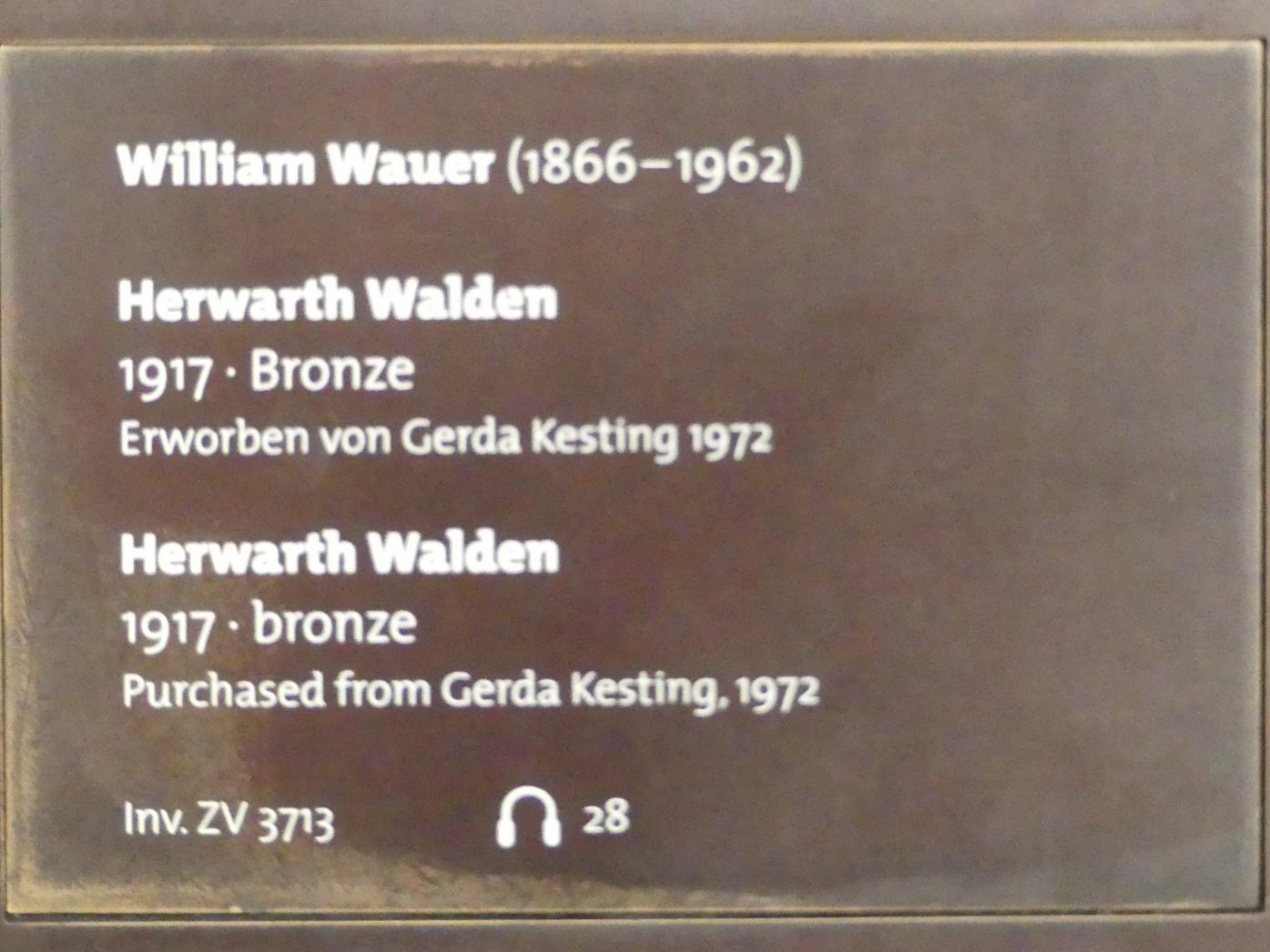 William Wauer (1917–1921), Herwarth Walden, Dresden, Albertinum, Galerie Neue Meister, Erdgeschoss, Skulpturenhalle, 1917, Bild 5/5