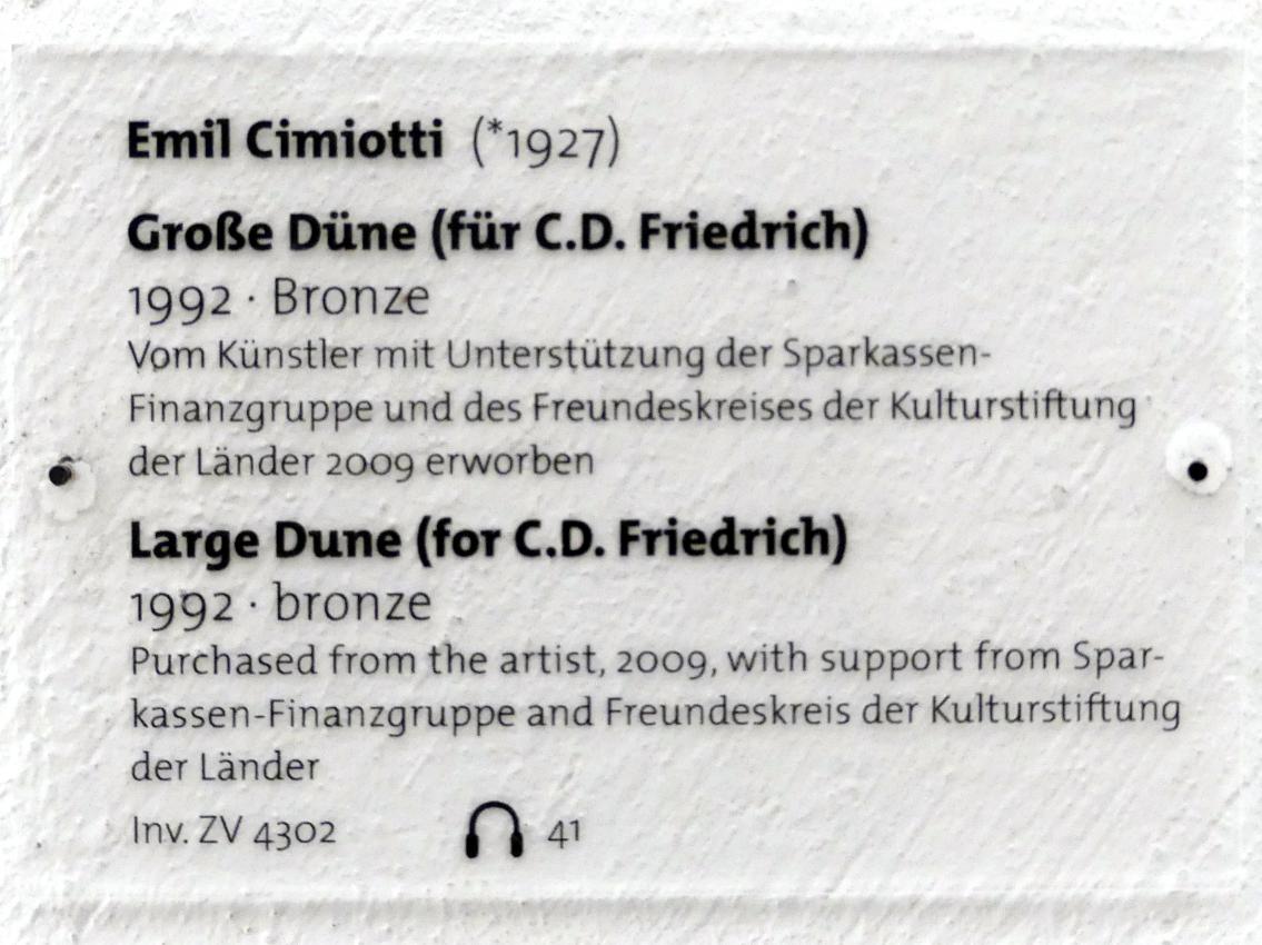 Emil Cimiotti (1961–1992): Große Düne (für C.D. Friedrich), 1992, Bild 4/4
