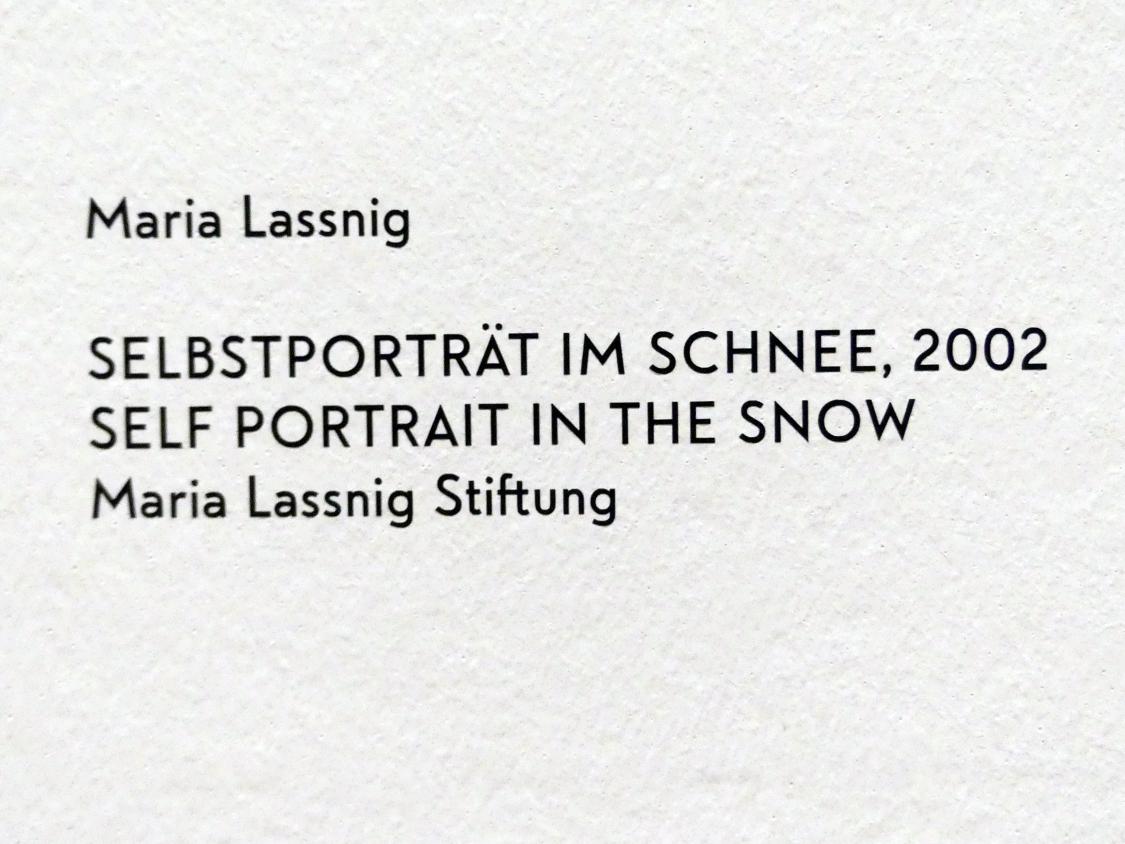 Maria Lassnig (1945–2011), Selbstportrait im Schnee, München, Lenbachhaus, Kunstbau, Ausstellung "BODY CHECK" vom 21.05.-15.09.2019, 2002, Bild 2/2