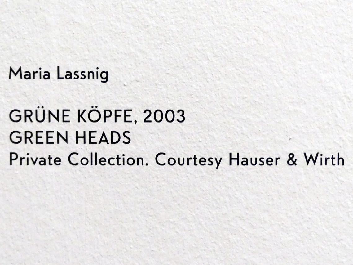 Maria Lassnig (1945–2011), Grüne Köpfe, München, Lenbachhaus, Kunstbau, Ausstellung "BODY CHECK" vom 21.05.-15.09.2019, 2003, Bild 2/2
