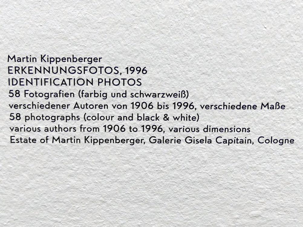 Martin Kippenberger (1984–1996), Erkennungsfotos, München, Lenbachhaus, Kunstbau, Ausstellung "BODY CHECK" vom 21.05.-15.09.2019, 1996, Bild 2/2