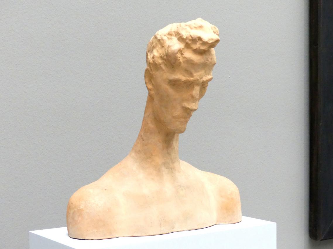 Wilhelm Lehmbruck (1909–1918), Büste des emporsteigenden Jünglings, München, Pinakothek der Moderne, Saal 1, um 1914, Bild 3/5