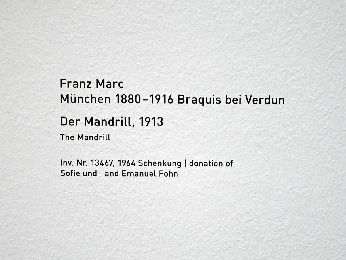 Franz Marc (1904–1914), Der Mandrill, München, Pinakothek der Moderne, Saal 3, 1913, Bild 2/2