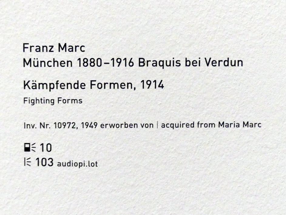 Franz Marc (1904–1914), Kämpfende Formen, München, Pinakothek der Moderne, Saal 3, 1914, Bild 2/2