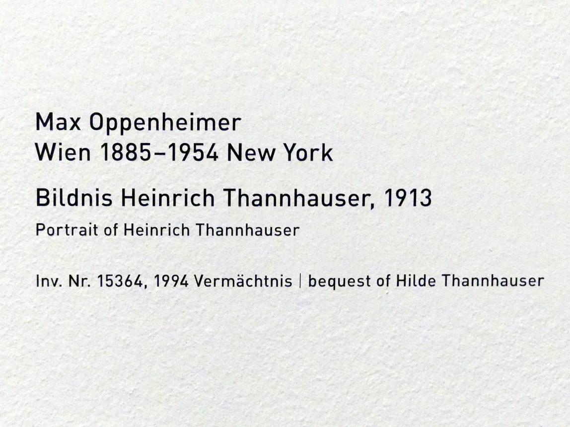 Max Oppenheimer (1908–1950), Bildnis Heinrich Thannhauser, München, Pinakothek der Moderne, Saal 5, 1913, Bild 2/2