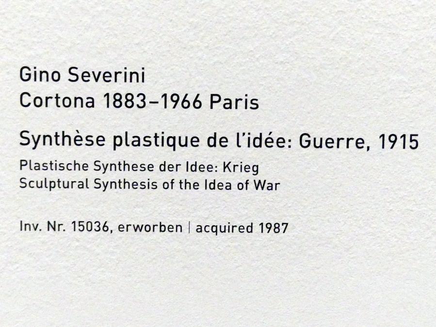 Gino Severini (1909–1934), Synthèse plastique de l'idée: Guerre - Plastische Synthese der Idee: Krieg, München, Pinakothek der Moderne, Saal 5, 1915, Bild 2/2