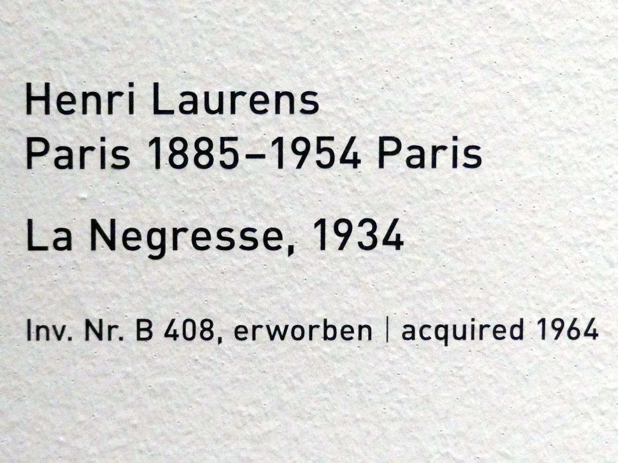 Henri Laurens (1915–1947), La Négresse - Die Negerin, München, Pinakothek der Moderne, Saal 6, 1934, Bild 5/5