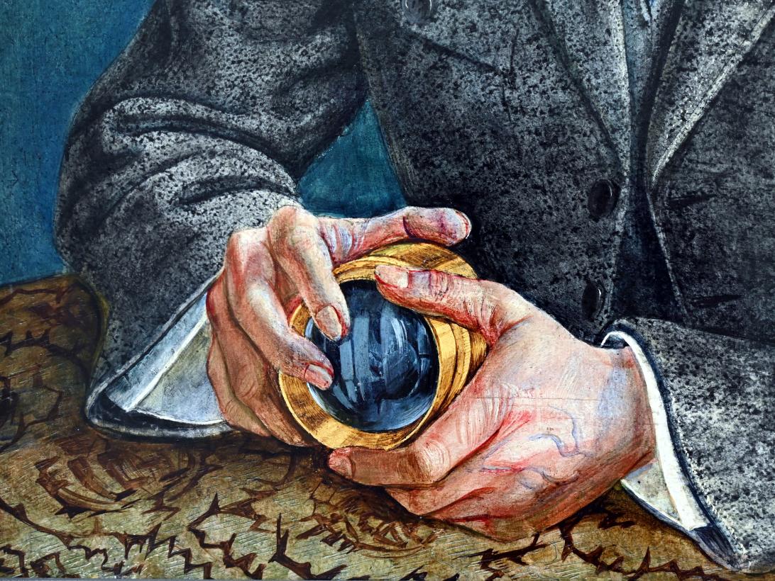 Otto Dix (1913–1949), Bildnis des Fotografen Hugo Erfurth mit Objektiv, München, Pinakothek der Moderne, Saal 7, 1925, Bild 3/4