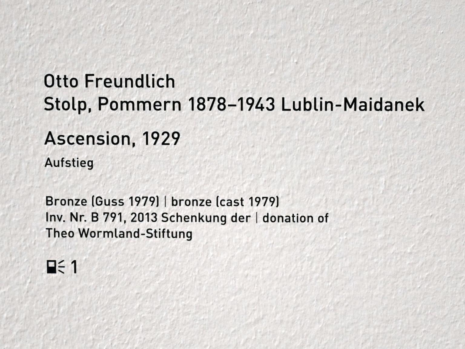 Otto Freundlich (1910–1939), Ascension - Aufstieg, München, Pinakothek der Moderne, Gang im Westflügel, 1929, Bild 4/4
