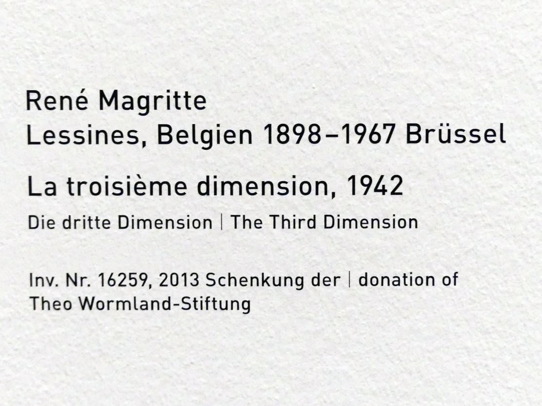 René Magritte (1926–1967), La troisième dimension - Die dritte Dimension, München, Pinakothek der Moderne, Saal 11, 1942, Bild 2/2