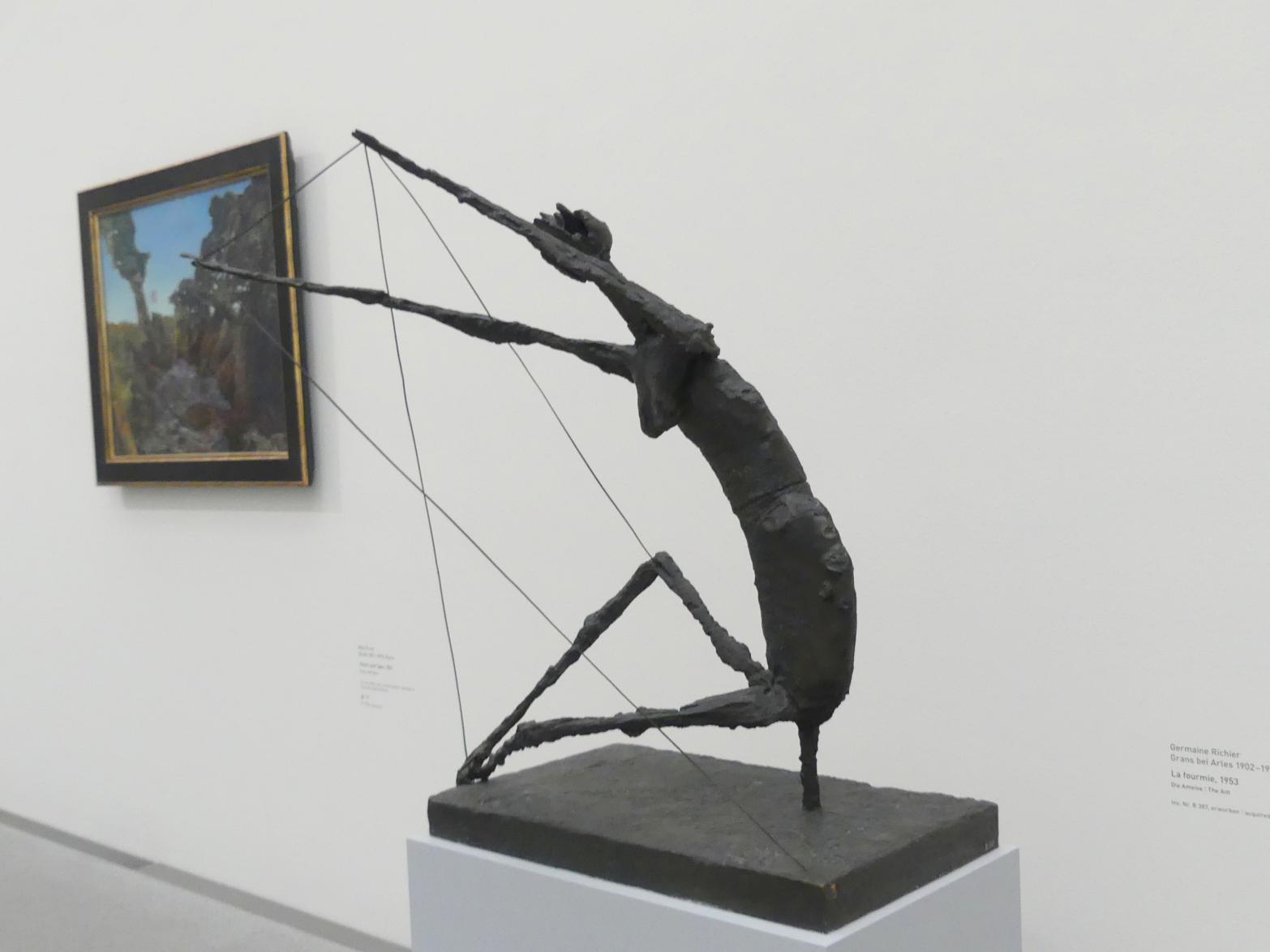 Germaine Richier (1930–1959), La fourmie - Die Ameise, München, Pinakothek der Moderne, Saal 11, 1953, Bild 2/5