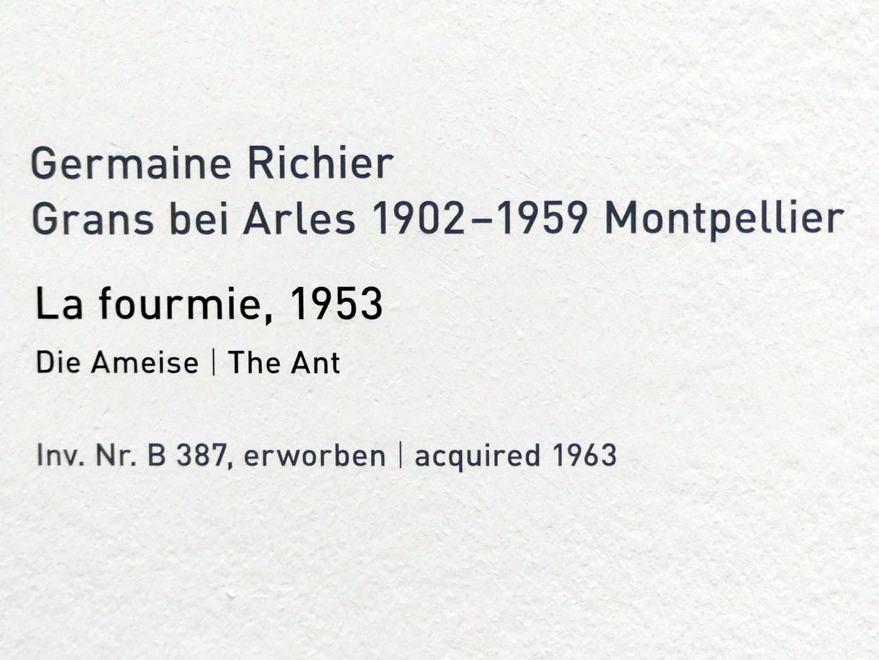 Germaine Richier (1930–1959), La fourmie - Die Ameise, München, Pinakothek der Moderne, Saal 11, 1953, Bild 5/5