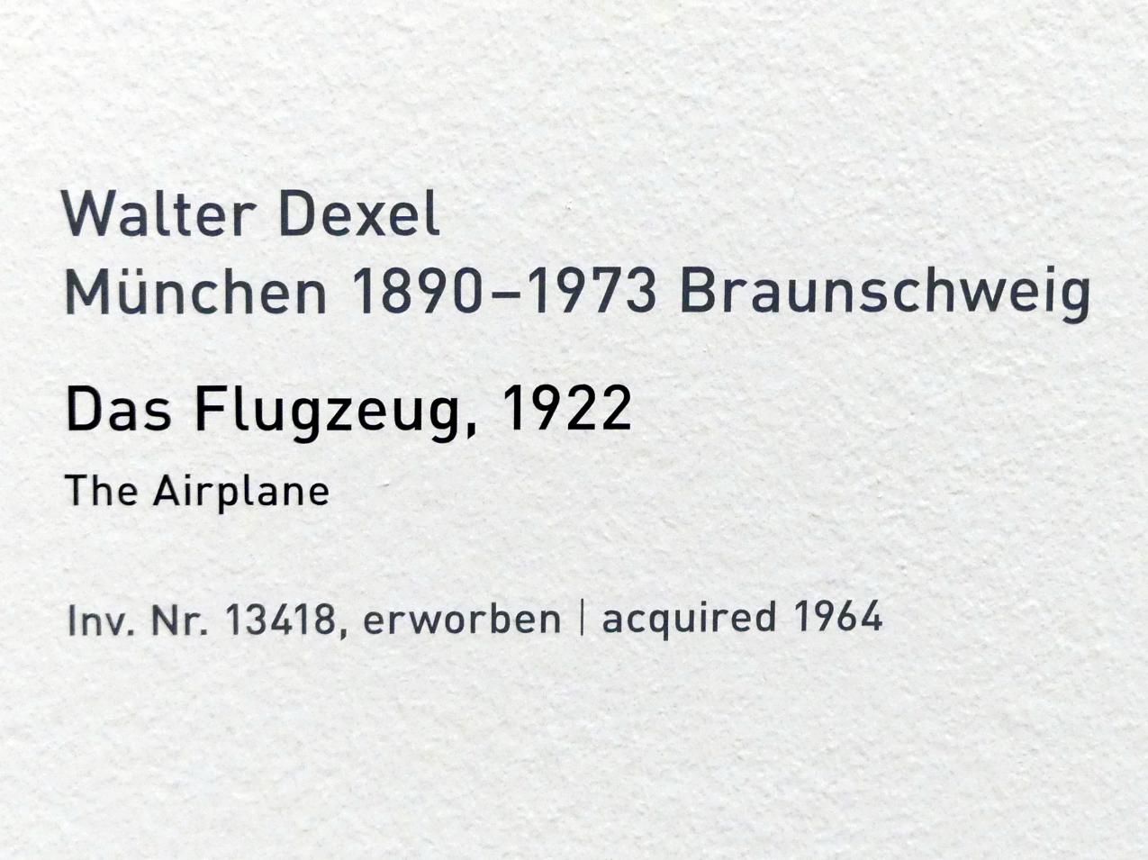 Walter Dexel (1922–1928), Das Flugzeug, München, Pinakothek der Moderne, Saal 12, 1922, Bild 2/2